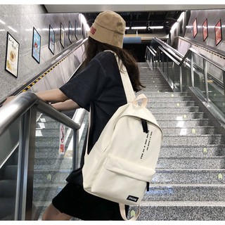 Balo vải oxford túi học sinh sinh viên nữ in logo chữ kiểu hàn mẫu mới xl0912