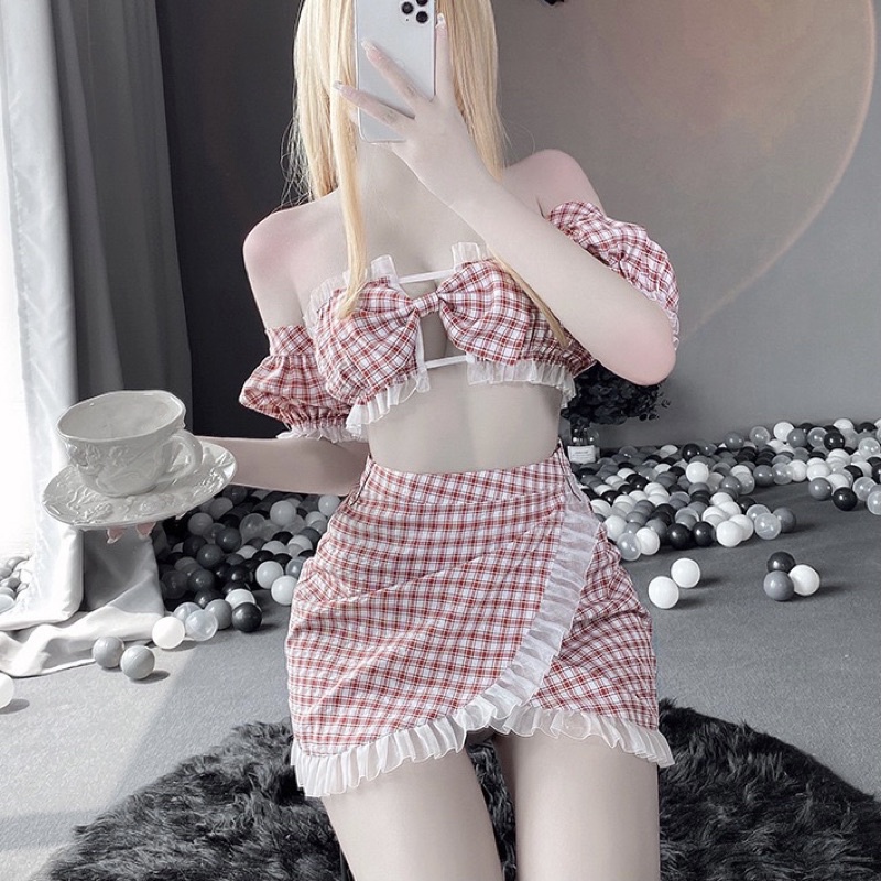 MY1893 Housemaid Concept - Trang Phục Nàng Hầu - Hoạ Tiết Kẻ Dễ Thương - Cosplay Sexy
