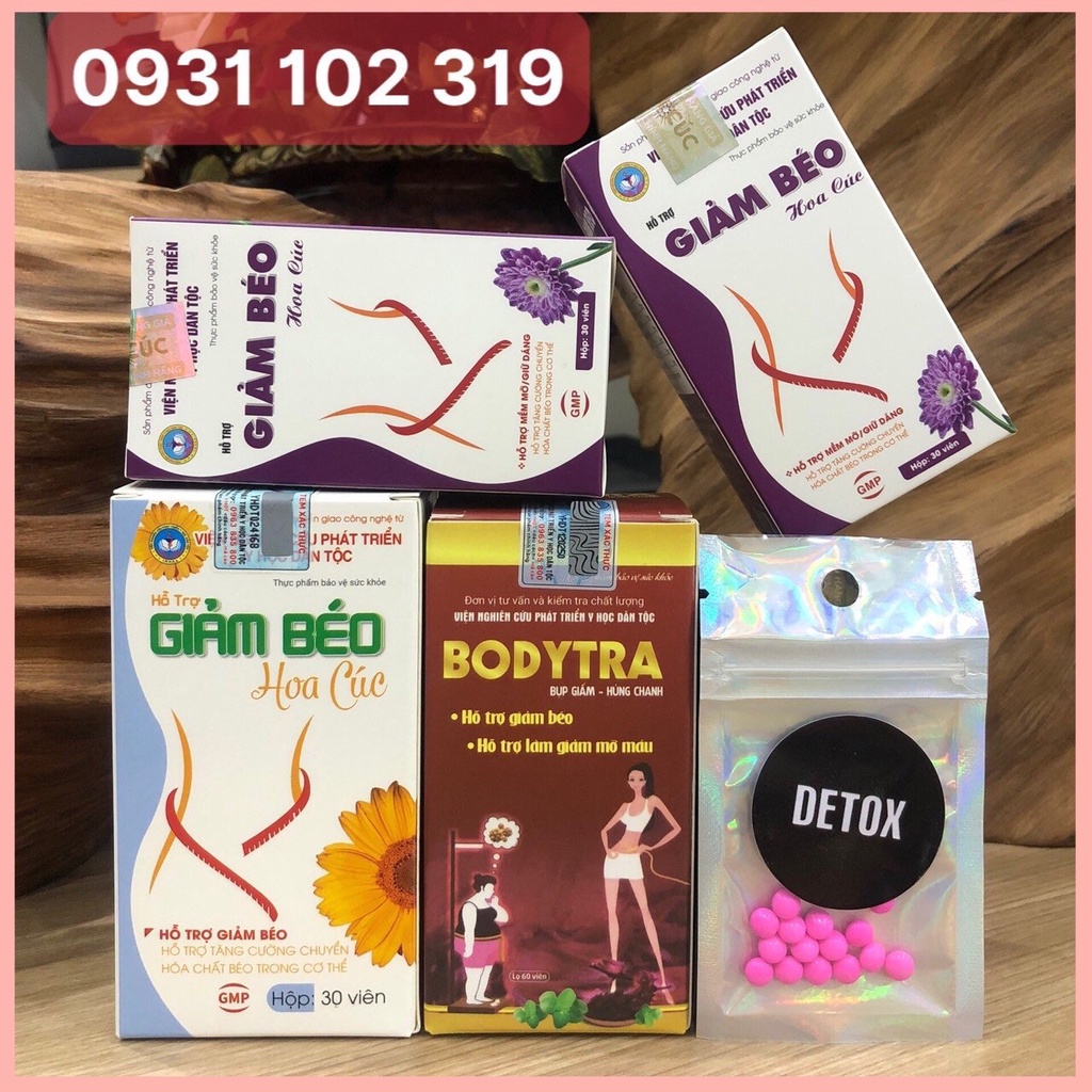 Giảm Béo Viện Y Học Dân Tộc - Giảm 10-16Kg Không Tăng lại - Bodytra Hoa Cúc Plus - Giảm Cân Sau Sinh Cho Con Bú An Toàn