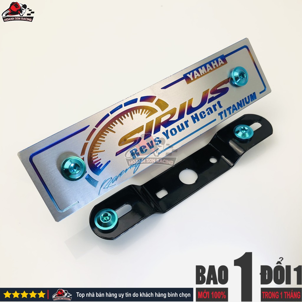 Bảng tên SIRIUS  titan chính hãng, tặng pát gắn và ốc titan gr5 xanh lục bảo  Hoành Sơn Racing
