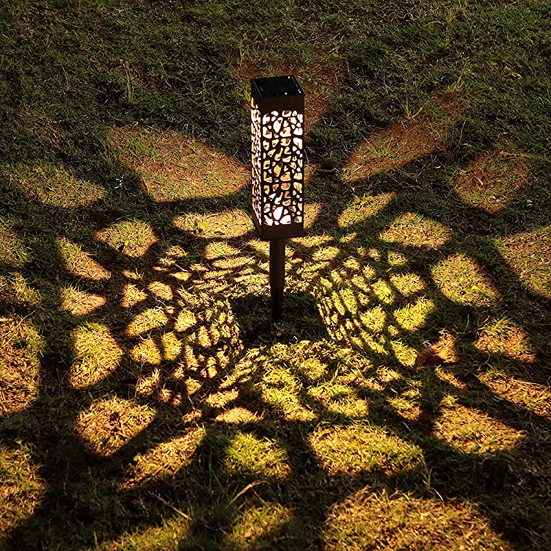 Đèn Led Năng Lượng Mặt Trời Thiết Kế Đục Lỗ Độc Đáo Trang Trí Sân Vườn