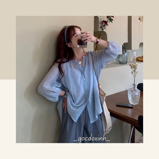 Áo sơ mi nữ cổ tròn style ulzzang Hàn Quốc chất đẹp