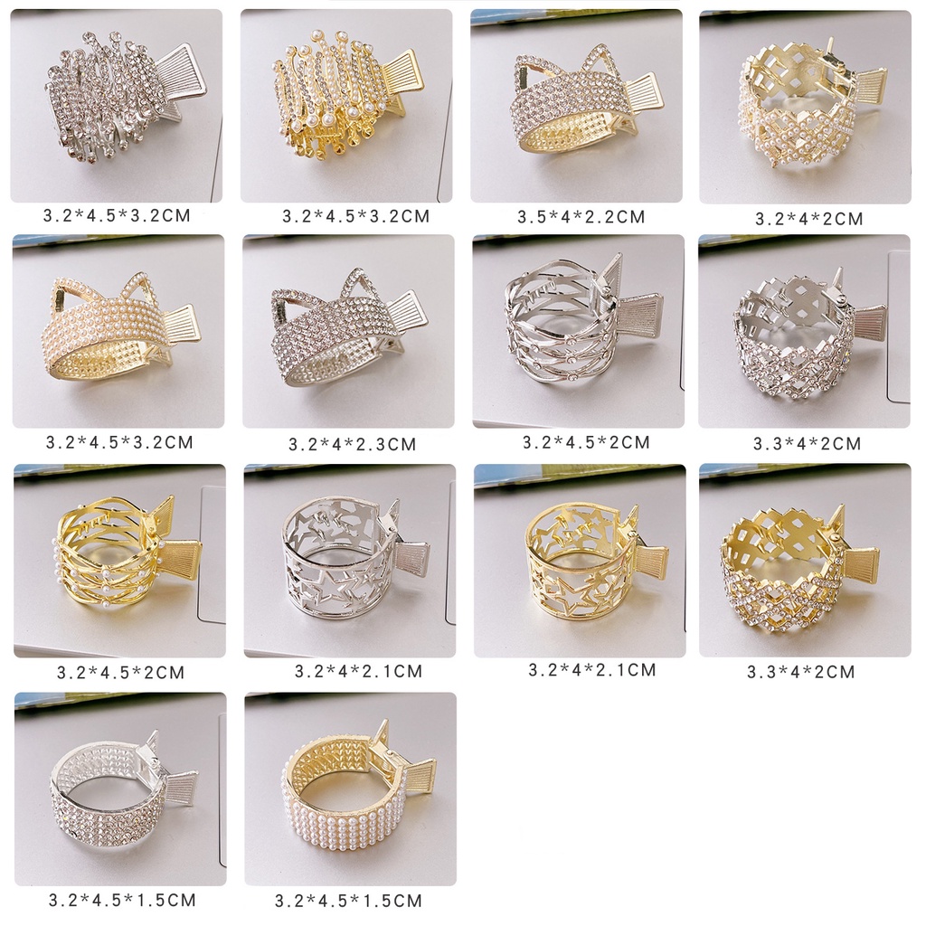 Kẹp Tóc Càng Cua Mini Kim Loại Đính Đá Sang Trọng Phong Cách Hàn Quốc YOS