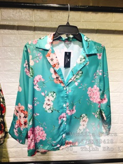 Áo sơmi lụa cổ pyjama