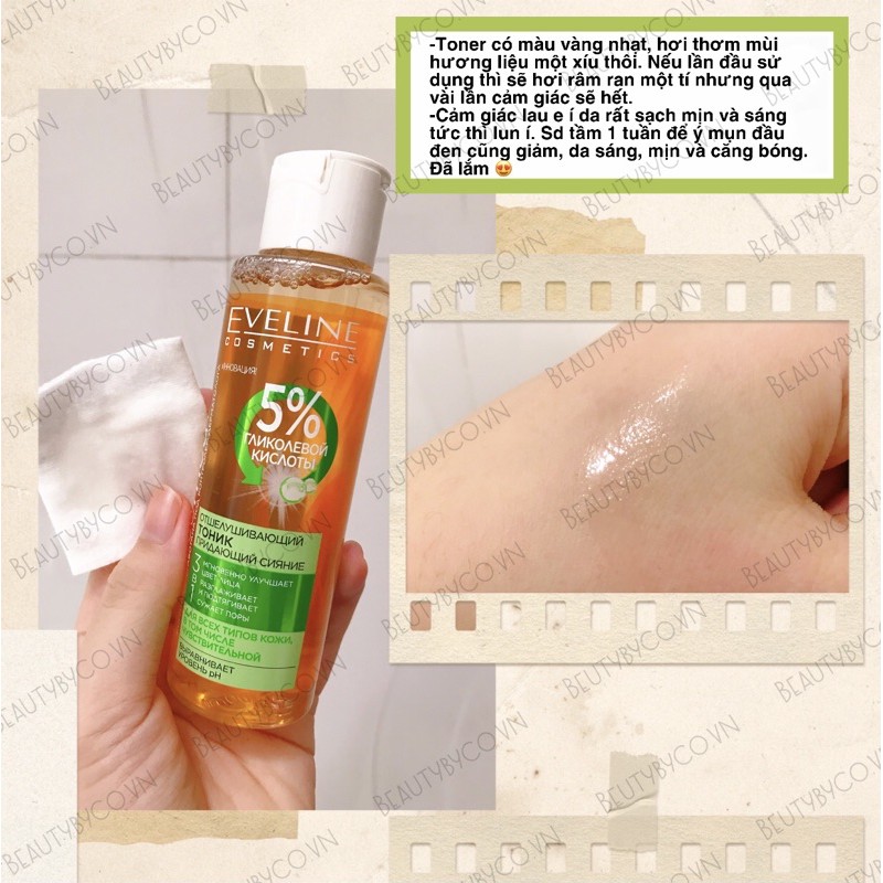 ( SẴN )Toner Eveline 5% Glycolic acid - Glycol Therapy làm căng bóng da, mờ thâm mụn | BigBuy360 - bigbuy360.vn