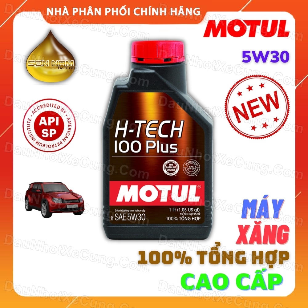 Dầu nhớt Motul H-Tech 5W30 100 Plus 1L ô tô 100 % tổng hợp cao cấp máy xăng