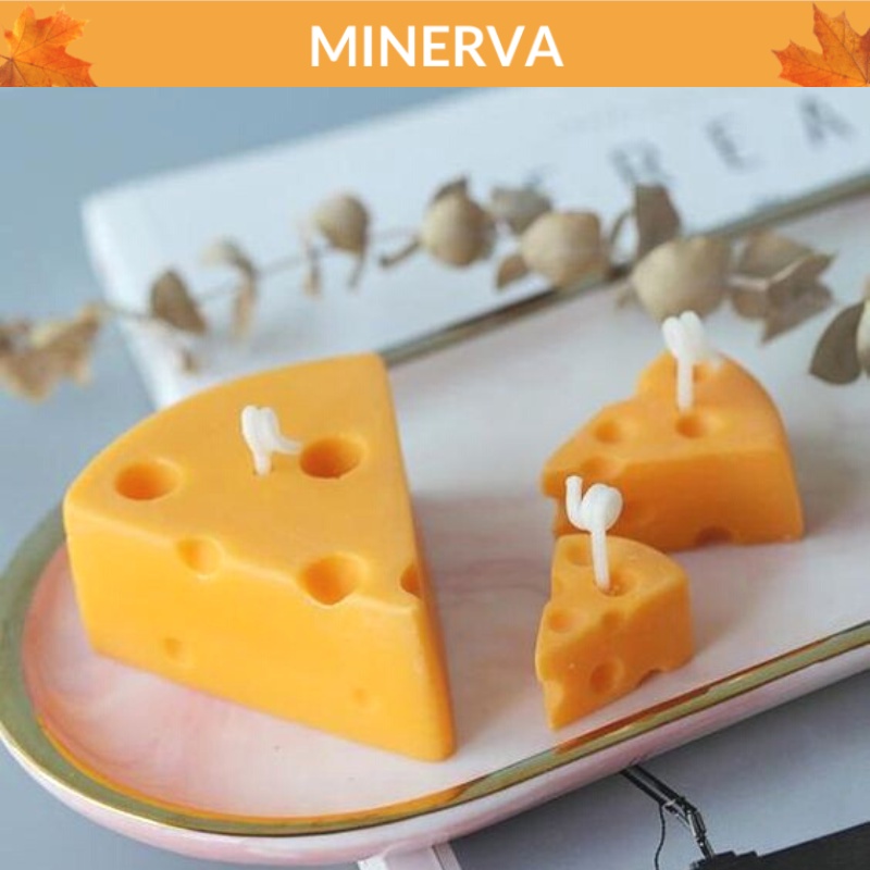 Nến thơm hình bánh PHÔ MAI Minerva không khói , phụ kiện trang trí , quà tặng