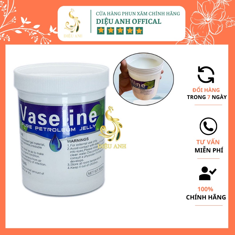 VASELINE Hũ 500ml  Dùng Lau Mực Xăm, Vệ Sinh Sau Phun Xăm