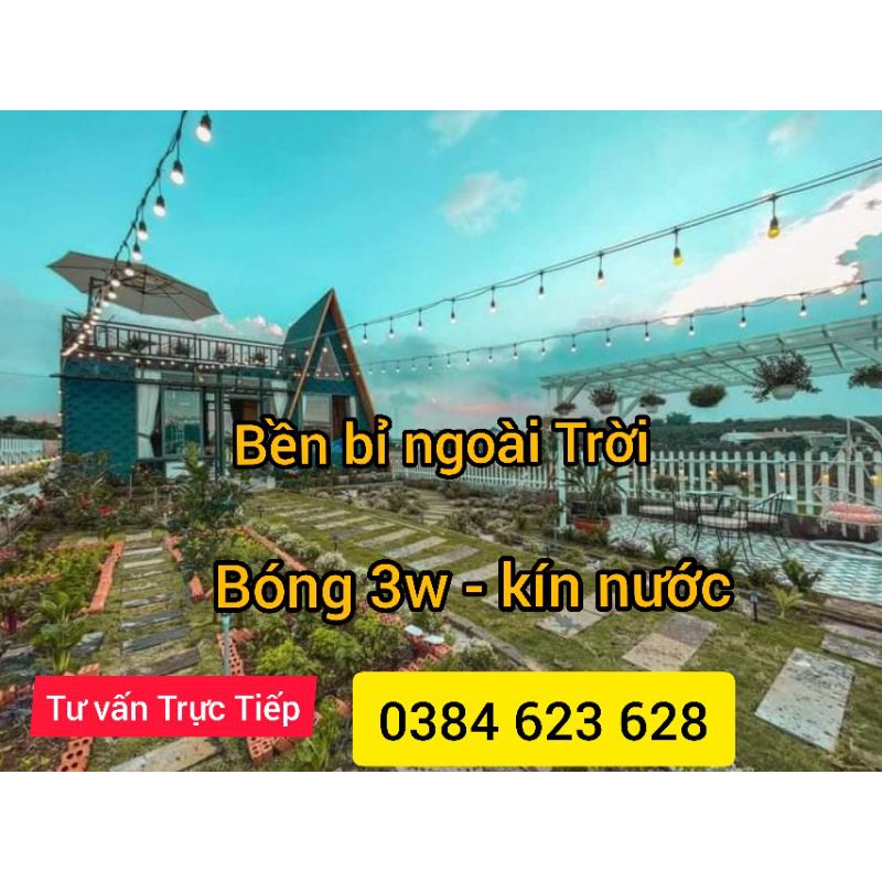 Dây đèn trang trí ngoài trời dùng quán cà phê, đèn thả trang trí  trà sữa, 10m 20 bóng, 5m 10 bóng loại Tốt