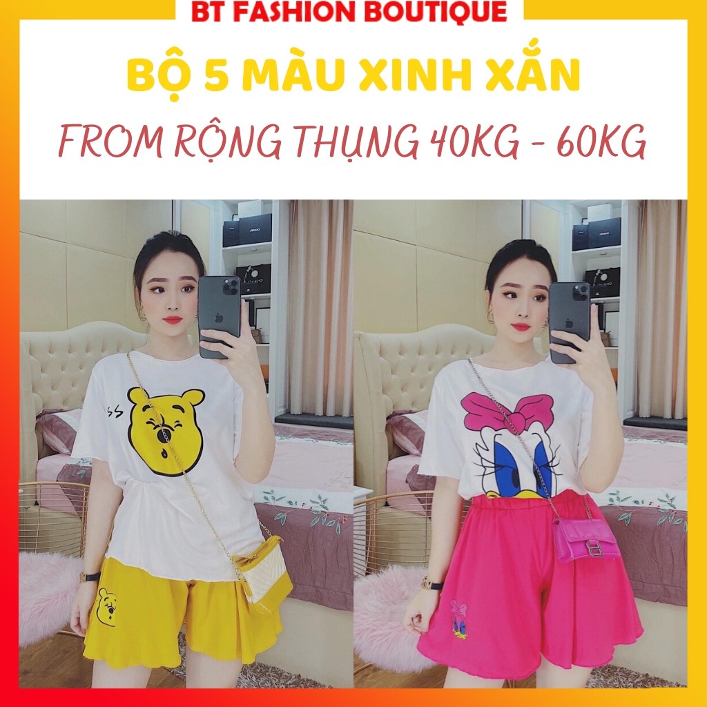 [HÀNG CHUẨN XỊN] Đồ bộ nữ Hoạt Hình HH01 quần đùi giả váy,from thụng chuẩn vải đanh mịn | BigBuy360 - bigbuy360.vn