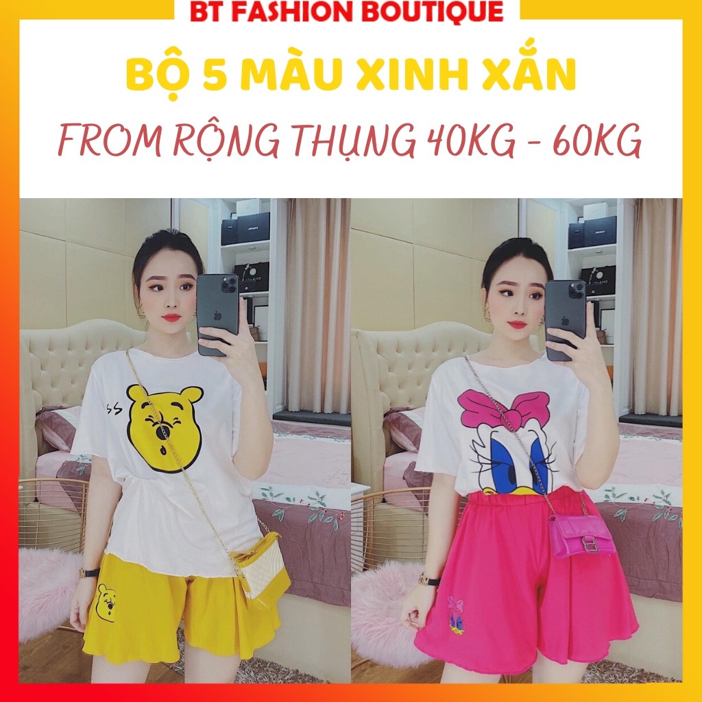 [HÀNG CHUẨN XỊN] Đồ bộ nữ Hoạt Hình HH01 quần đùi giả váy,from thụng chuẩn vải đanh mịn