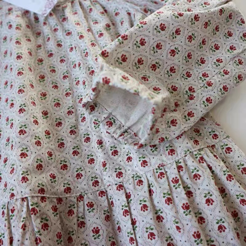Áo váy bé gái Doukou 3-8 tuổi  Chất cotton phong cách Hàn Quốc 1121