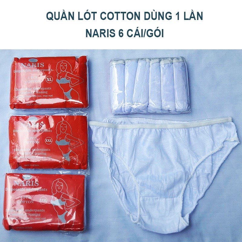 [Hàng loại 1] Quần lót Naris vải cotton dành cho mẹ bầu và sau sinh gói 6 cái