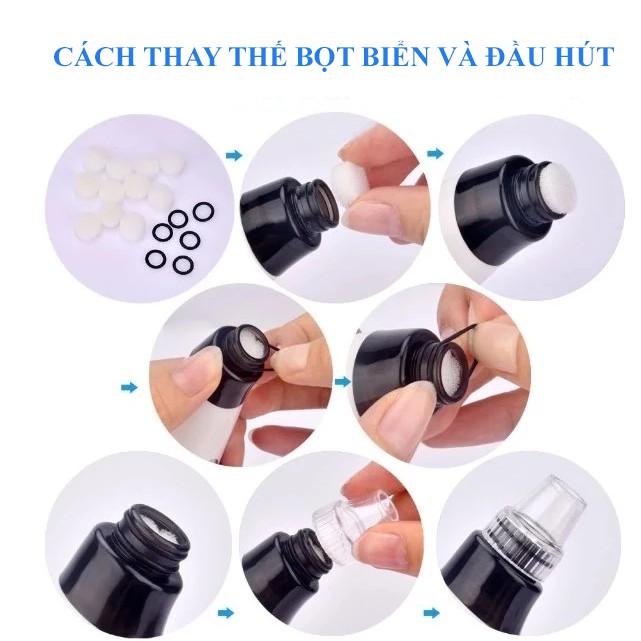 Máy Hút Mụn Cám Da Sừng Bụi Nhờn [Freeship] Mini Cầm Tay Tiện Lợi Máy Có 5 Cấp Độ Lực Hút & 3 Chế Độ Ánh Sáng Đèn