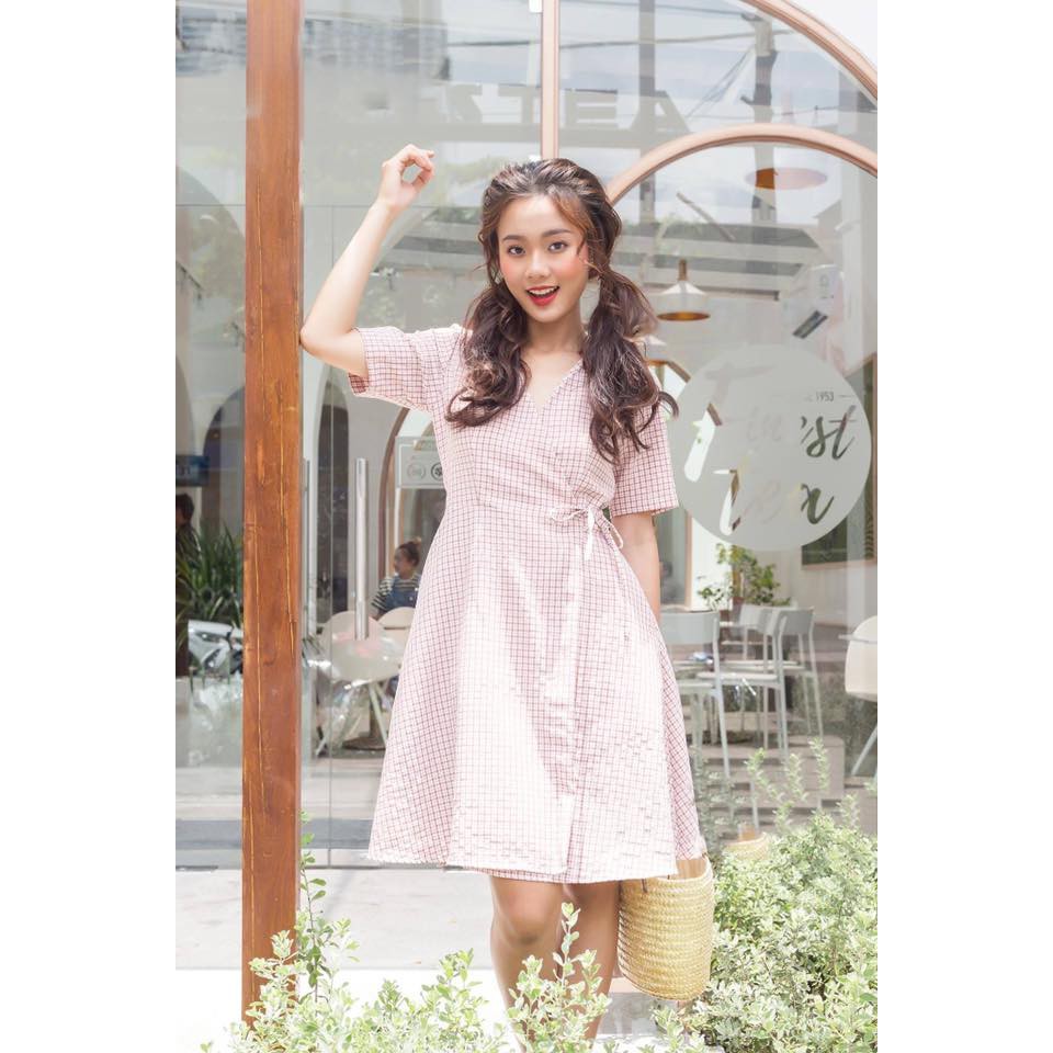 ĐẦM SUÔNG NỮ VẠT CHÉO CARO