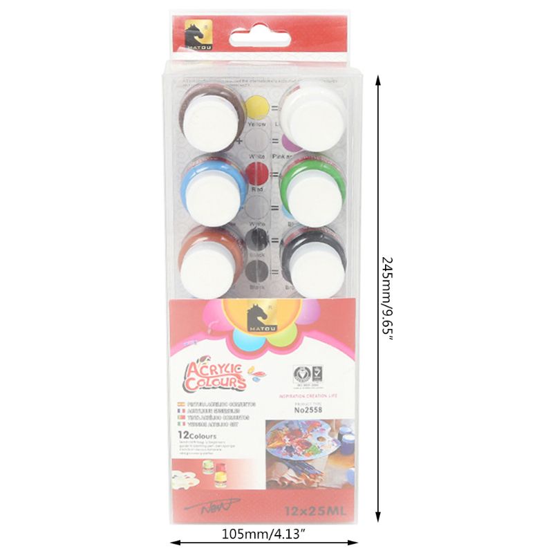 Bộ 12 Màu Acrylic Dùng Vẽ Tranh Thủ Công Không Độc Hại