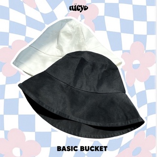 Nón bucket trơn unisex màu đen/trắng Basic Bucket