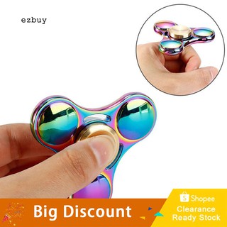 ★Ready Stock★Rainbow Finger Spinner Tri Alloy Mini Hand Spinner Adult Kids Decompression Toy
