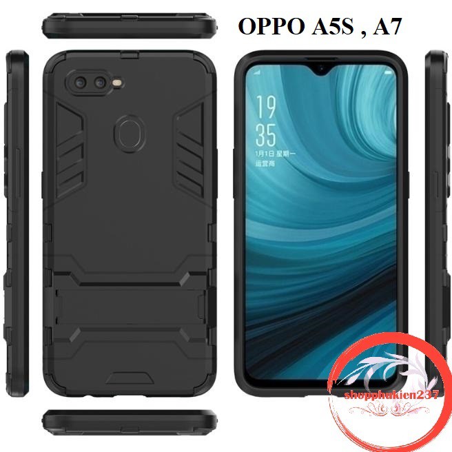 Ốp Lưng Oppo A5s , A7 Ốp Chống Sốc Ironman Kèm Giá Đỡ Cao Cấp
