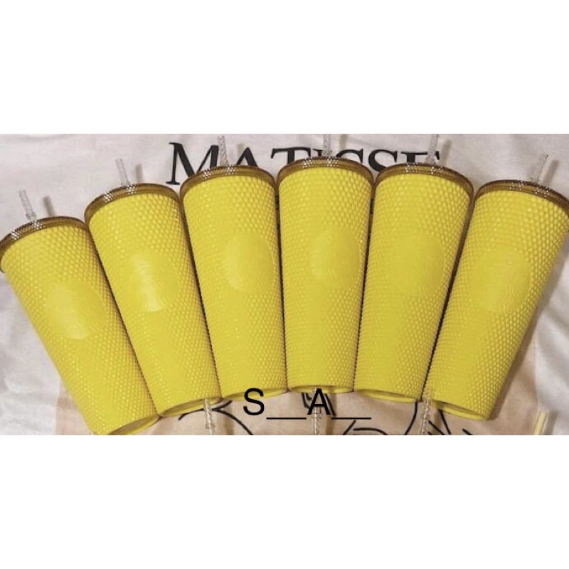 Ly nhựa Starbucks Studded Yellow Bling Starbucks Taiwan 2021( Authentic)