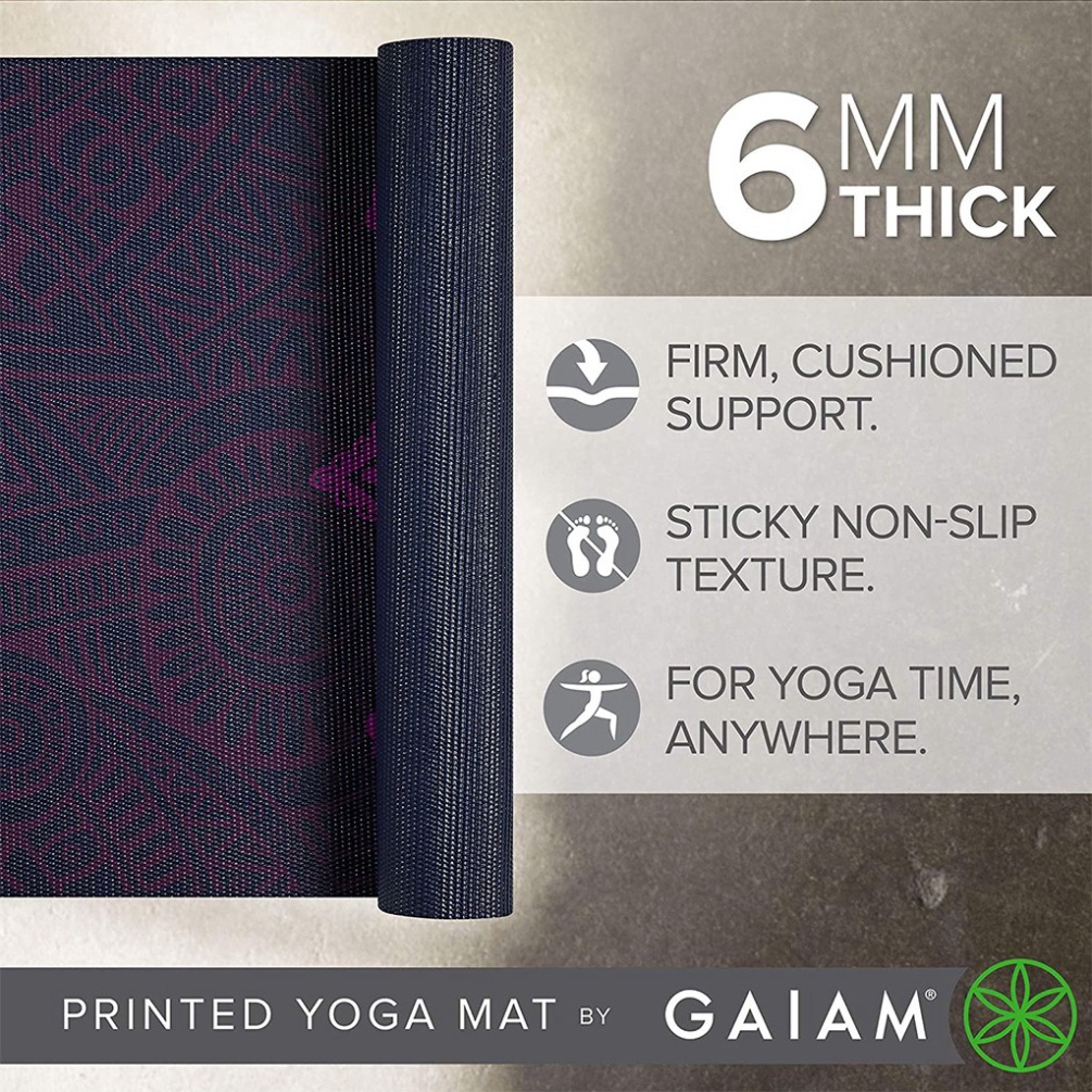 Thảm Tập Yoga LYPRO PVC Loại 1 Hoa Văn Đẹp ❤️️ TẶNG TÚI ĐỰNG CAO CẤP ❤️️  Dày 6mm Hàng VNXK Siêu Dày, Siêu Êm, Siêu Đẹp