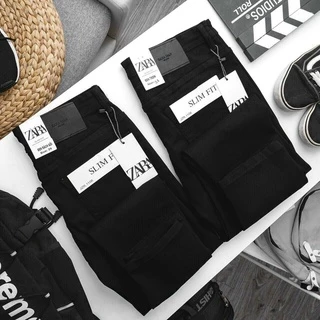 Quần jean nam đen rách gối vải xịn không xù không nhăn xuất khẩu cao cấp hàng shop