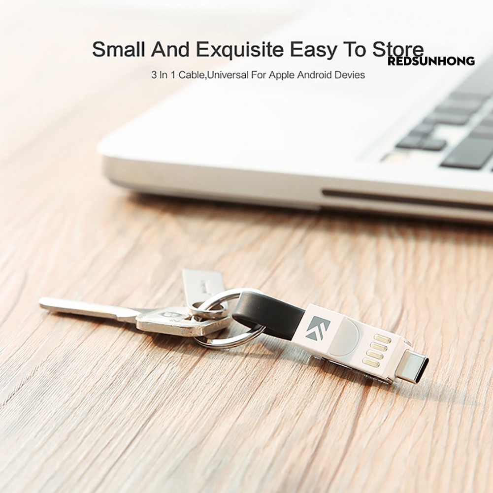 Dây Cáp Sạc Dữ Liệu Micro Usb Loại C 2a 3 Trong 1 Cho Android Ios