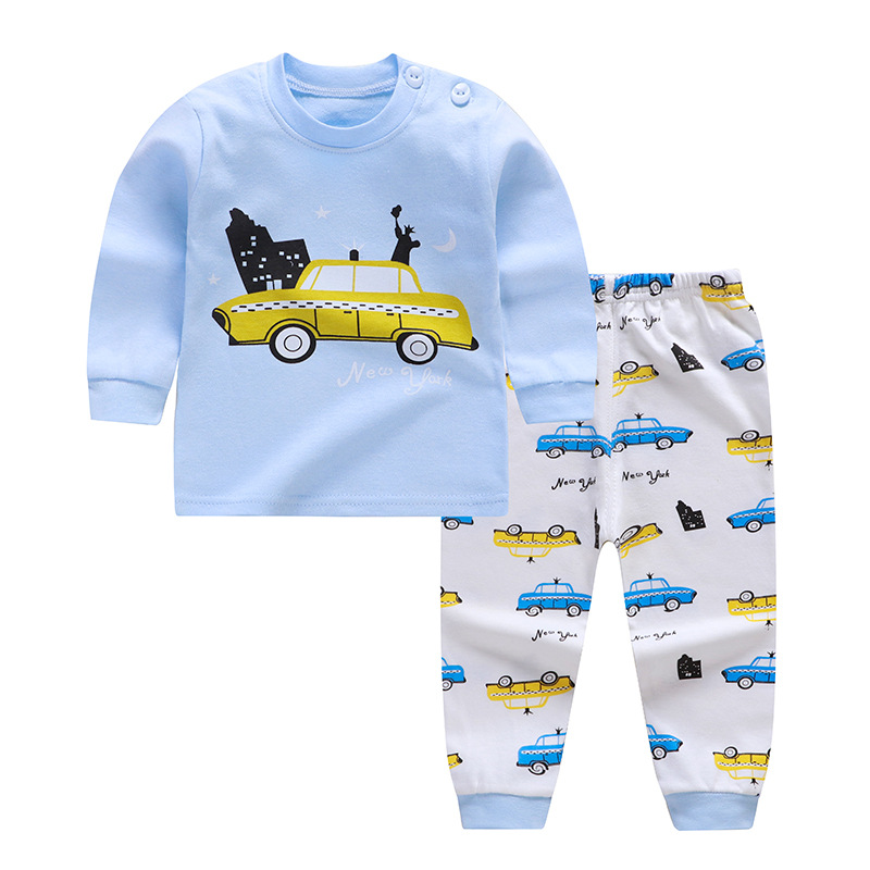 Spot 1-6 year old children cute long-sleeved children's pajamas cartoon pajamas baby pajamas