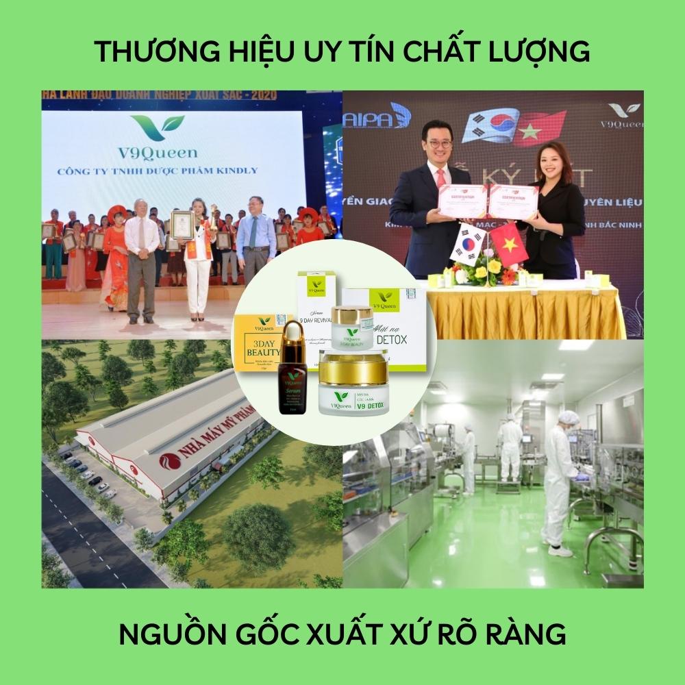 Bộ 4 mỹ phẩm cho bà bầu V9Queen, mờ thâm nám tàn nhang dưỡng trắng da ngăn ngừa lão hóa