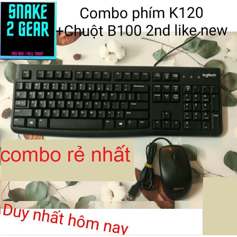 Combo Logitech phím K120+ chuột quang B100- 2nd_SNK