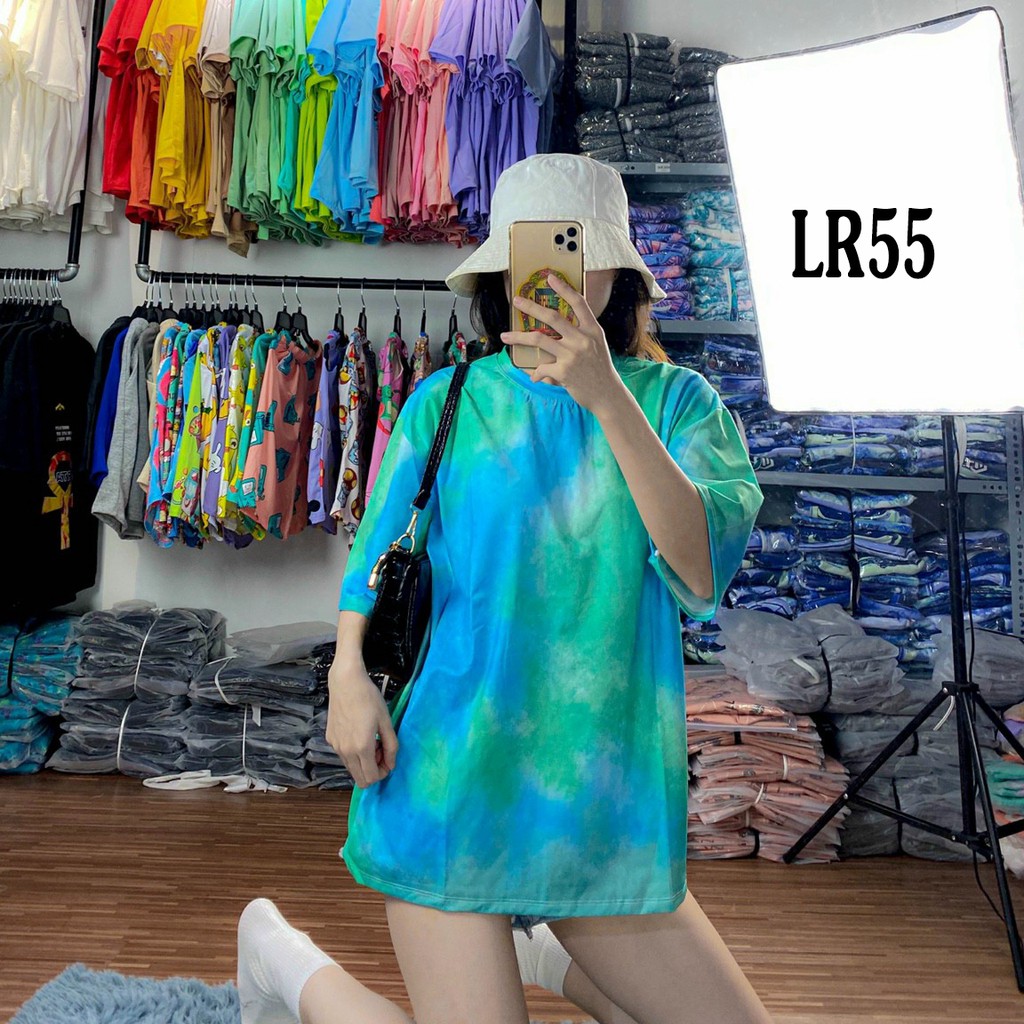 Áo thun loang màu 𝑭𝒓𝒆𝒆𝒔𝒉𝒊𝒑 Áo phông unisex LR55 vải cotton xượt poli co giãn thấm hút tốt, không xù lông