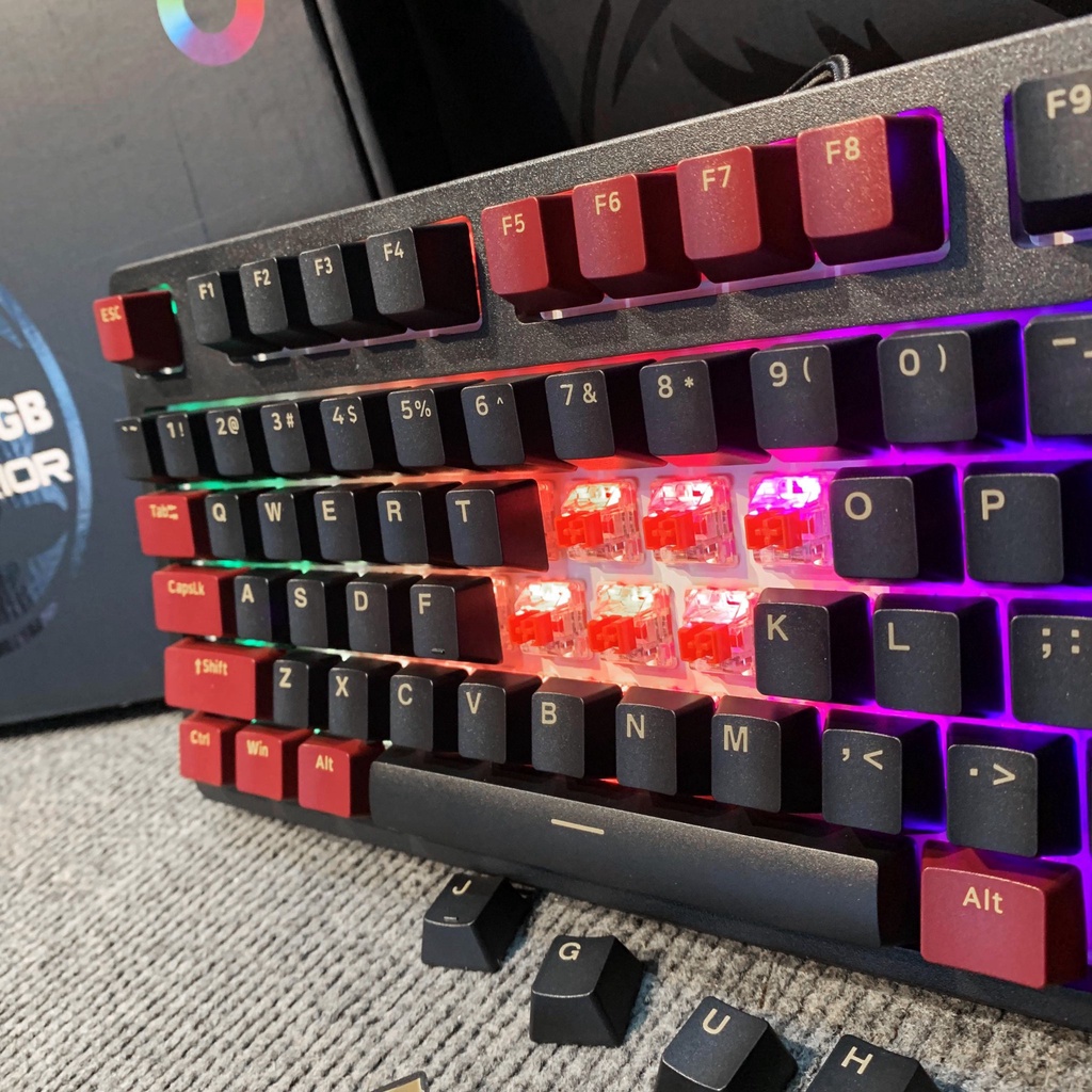 Bàn phím cơ chơi game có dây E-DRA EK3104 RGB Dark Warrior - Bản 2022 - Led RGB - E-Dra Switch - Cáp TypeC