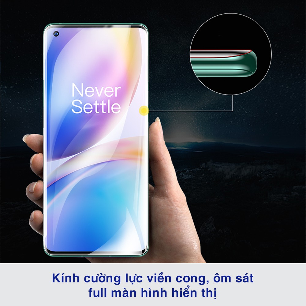 Cường lực Oneplus 8 Pro | Oneplus 9 Pro | 8 | 7 Pro | 7T Pro full màn hình đèn UV cỡ lớn T-Max - Dán màn hình Oneplus