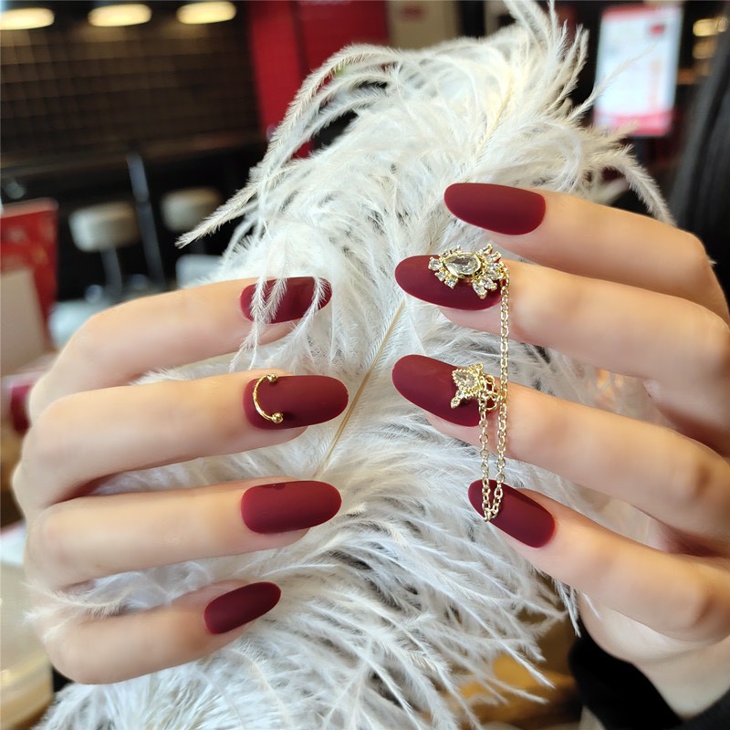 Set 24 móng tay giả cao cấp phong cách ngôi sao NailMây E2