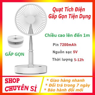 [Mã ELHA22 giảm 5% đơn 300K] Quạt mini tích điện để bàn gấp gọn tiện dụng 3 cấp độ thời gian sử dụng tới 6 tiếng