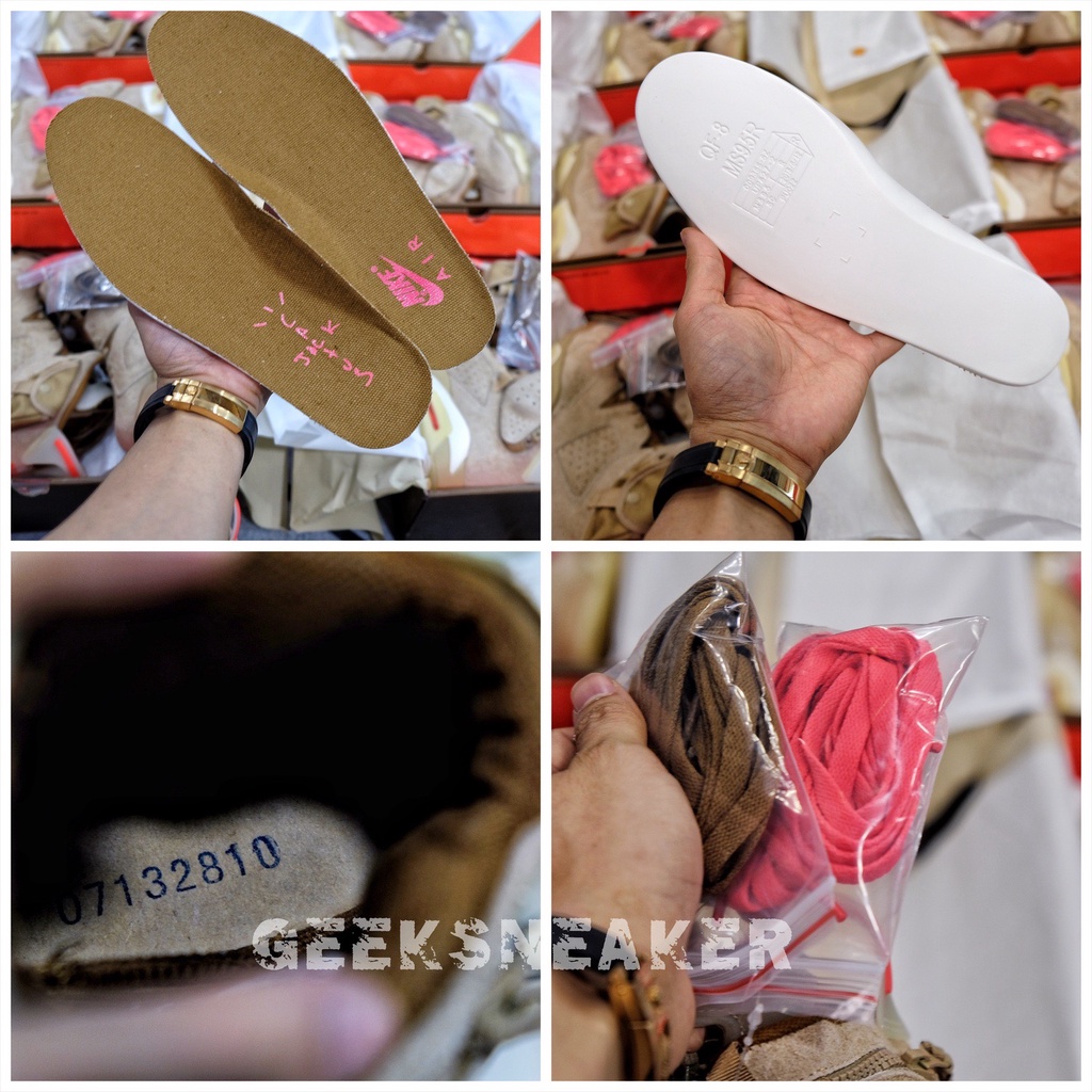 [GeekSneaker] Giày Sneaker Travis Scott x Air Jordan 6 Retro ‘British Khaki’ | BigBuy360 - bigbuy360.vn