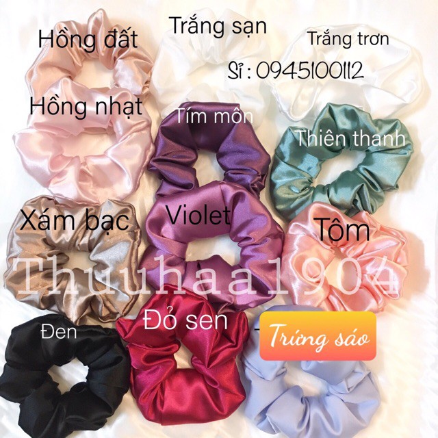 Cột tóc Vải Scrunchies - dây buộc tóc vải các màu vintage ảnh thật ( bảng 1)