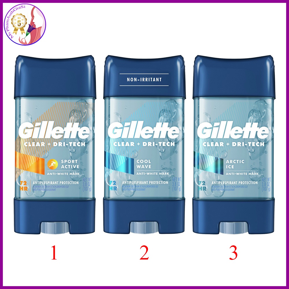 Lăn khử mùi cho nam Gillette 3 tác động khử mùi khô thoáng da dưới cánh tay 107g USA