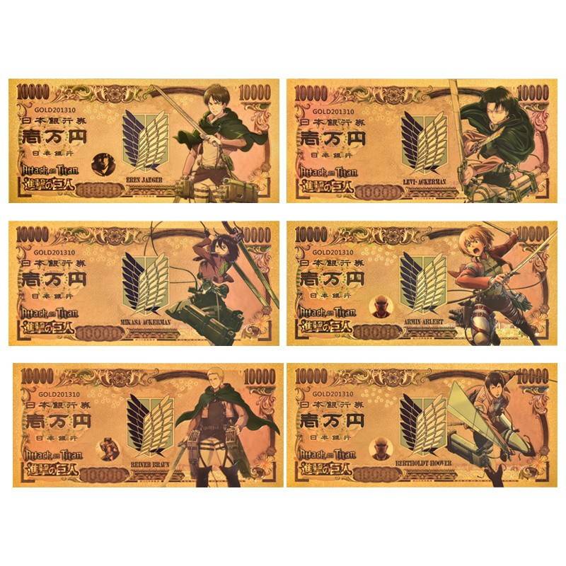 Tiền giấy họa tiết phim Attack On Titan dùng trang trí sáng tạo