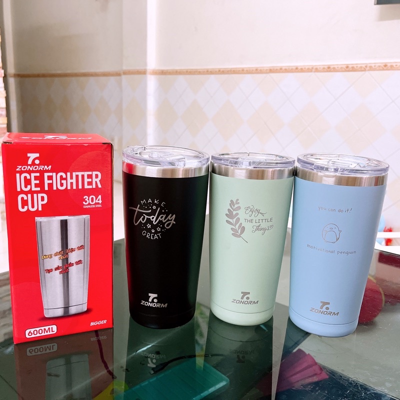 Ly giữ nhiệt 600ml inox 304 giữ nhiệt 24h tặng kèm túi và bộ cọ ống hút