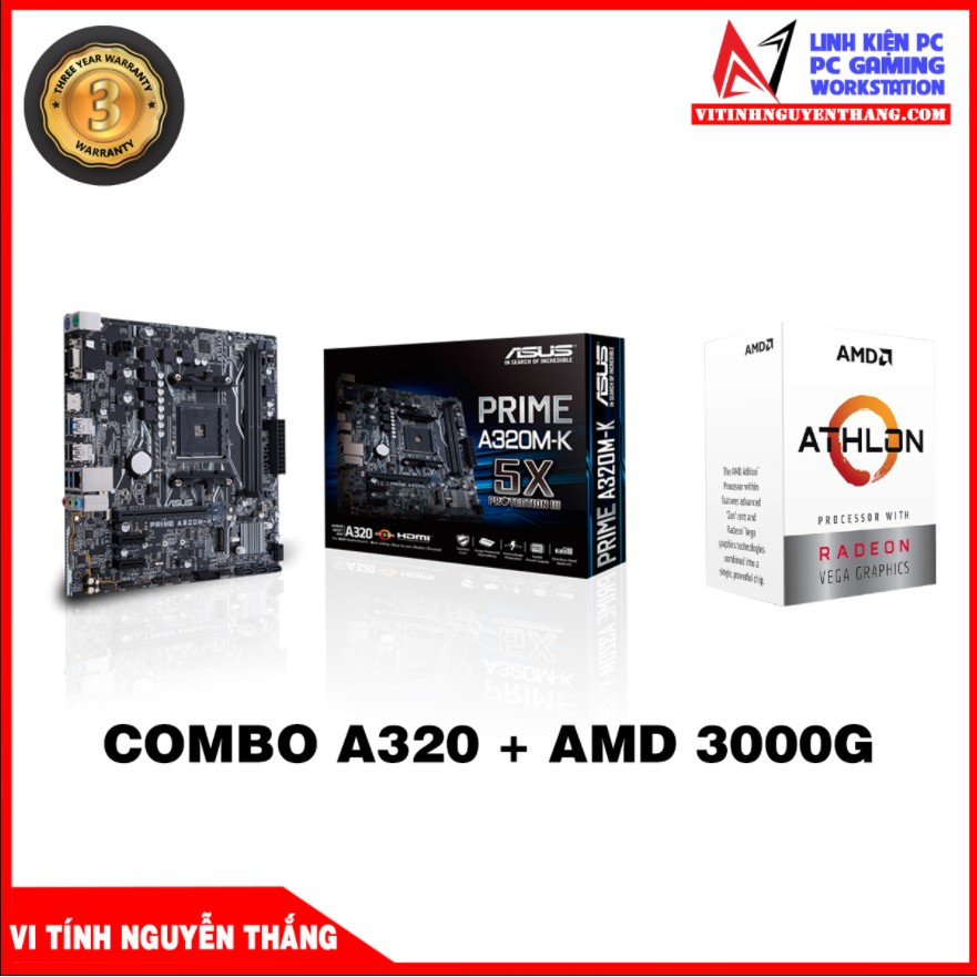 COMBO MSI A320 + CPU AMD ATHLON 3000G