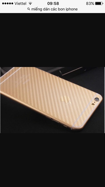 Dán Cacbon ip5/6/6plus/7/7plus  Mặt sau