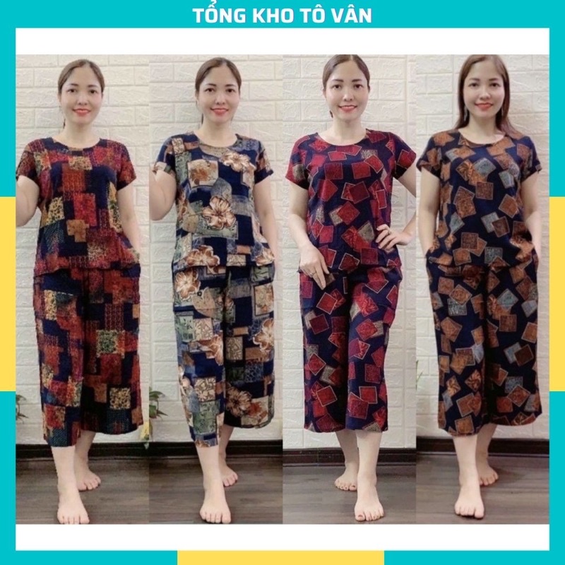 FREESHIP_  Bộ lanh đại trung tuổi , Bộ mặc nhà ống sớ lửng Anh Thư cực đẹp. size 2xl/3xl/4xl từ 55-70kg.