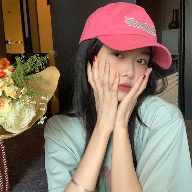 Mũ Lưỡi Trai Mềm Mại Thêu Chữ Phong Cách Hàn Quốc