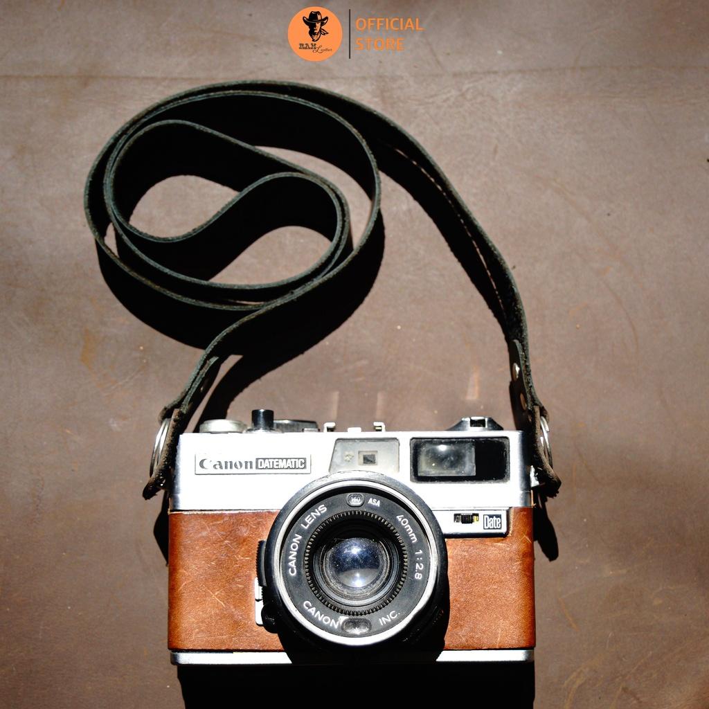 Dây đeo máy ảnh da bò màu đen - RAM Leather A22