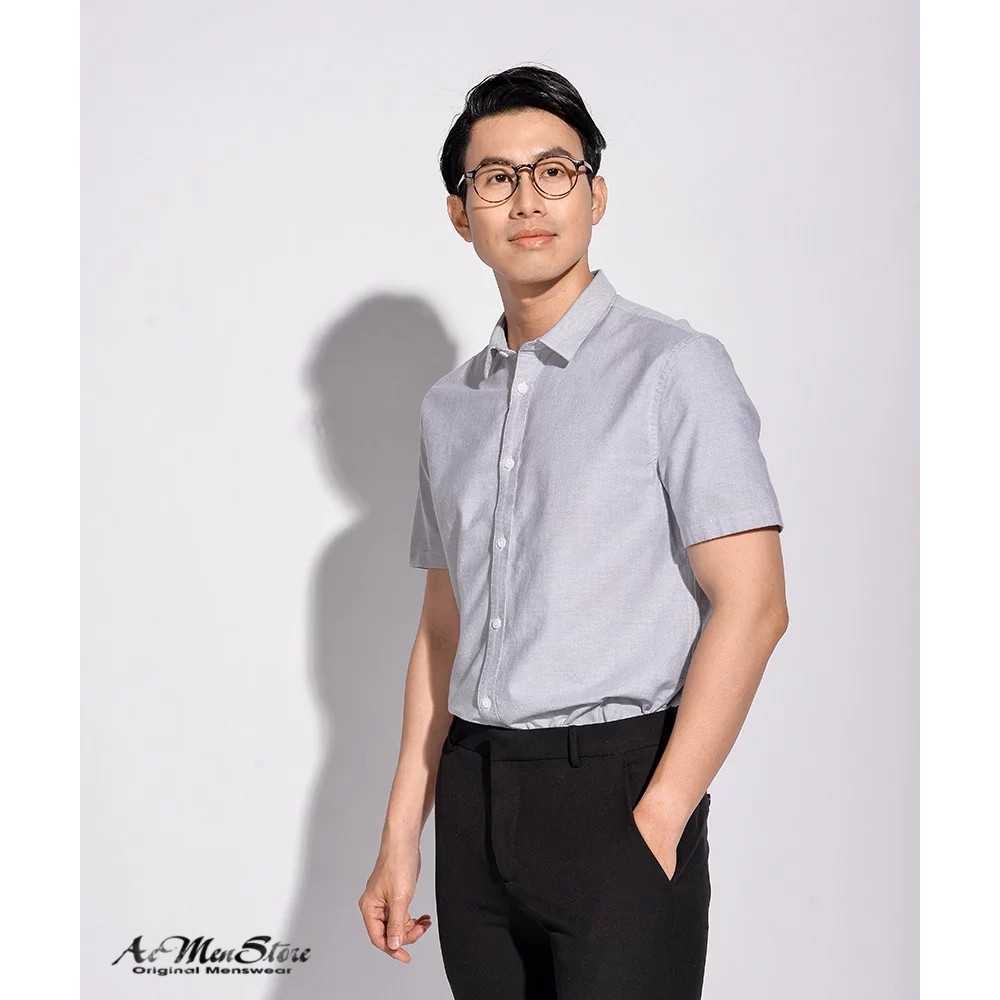Áo sơ mi nam ROUTINE ngắn tay cổ bẻ Oxford form fitted 10S20SHS004