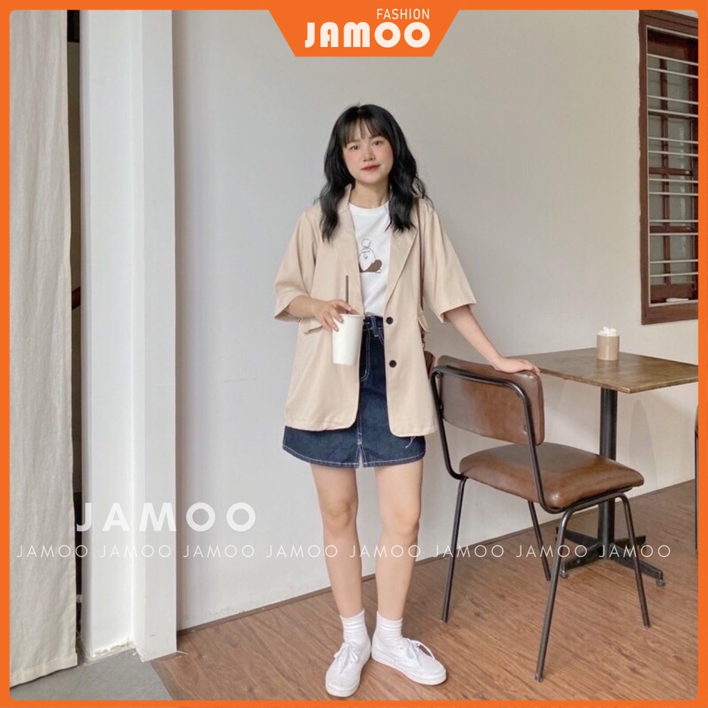 Áo blazer tay ngắn 1 lớp ulzzang,Áo vét cộc tay jamoo