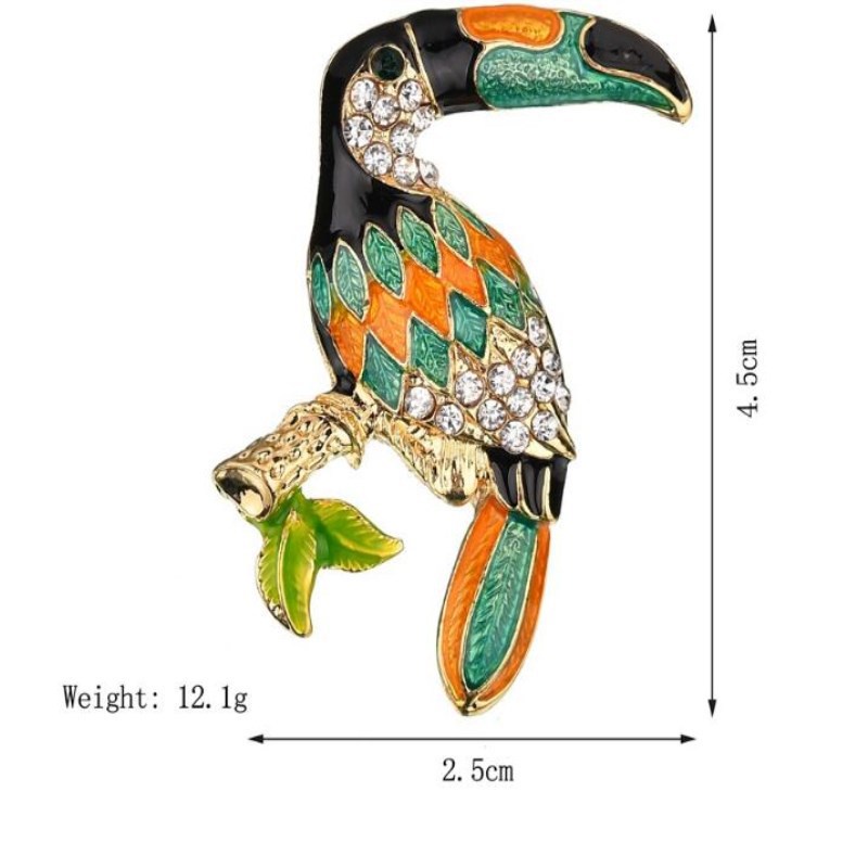 Ghim Cài Áo Hình Chim Đính Đá Thời Trang