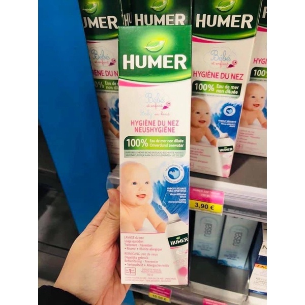 Xịt mũi muối biển an toàn cho bé Humer 150ml - Bill Pháp