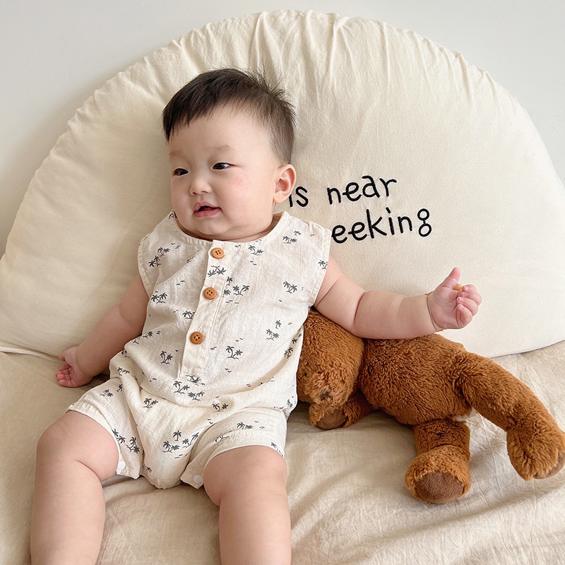 Áo Ngủ Liền Quần Sát Nách Thời Trang Mùa Hè Cho Bé Trai